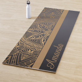 Luxus Elegant Gold Black Mandala Designname Yogamatte