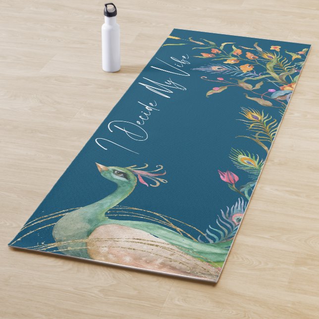 Luxus Elegant Ich entscheide meine Vibe Peacock Bl Yogamatte (Beispiel)