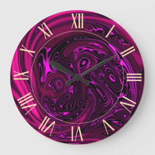 Luxus Elegant Rosa Drachenpferd Abstrakt Große Wanduhr