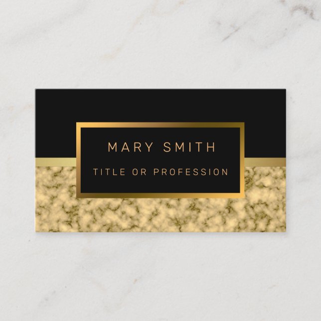 Luxus Elegante Black Gold Business Card Visitenkarte (Vorderseite)