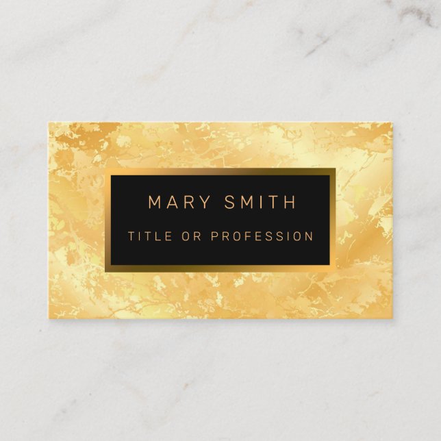 Luxus Elegante Black Gold Business Card Visitenkarte (Vorderseite)