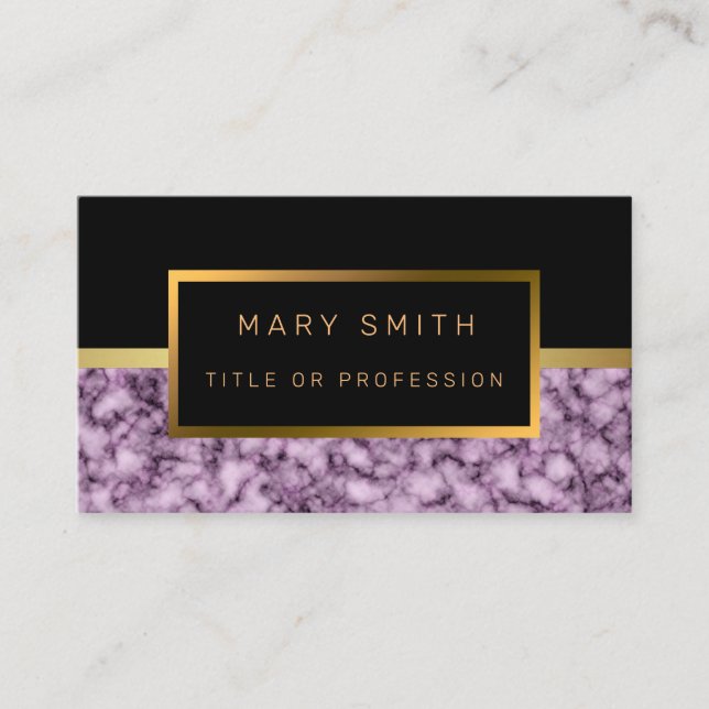 Luxus Elegante Black Gold Business Card Visitenkarte (Vorderseite)