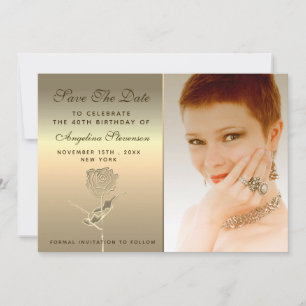 Luxus Elegante Floral Gold Rose Blume Save The Date
