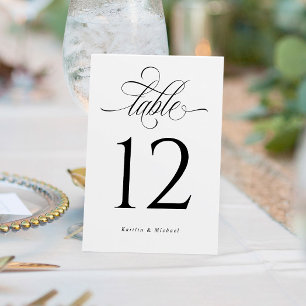Luxus-Elegante Kalligrafie-Hochzeitstisch-Nummer Tischnummer