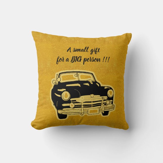 Luxus Elegante Modernes Black Gold Auto Kissen (Vorderseite)