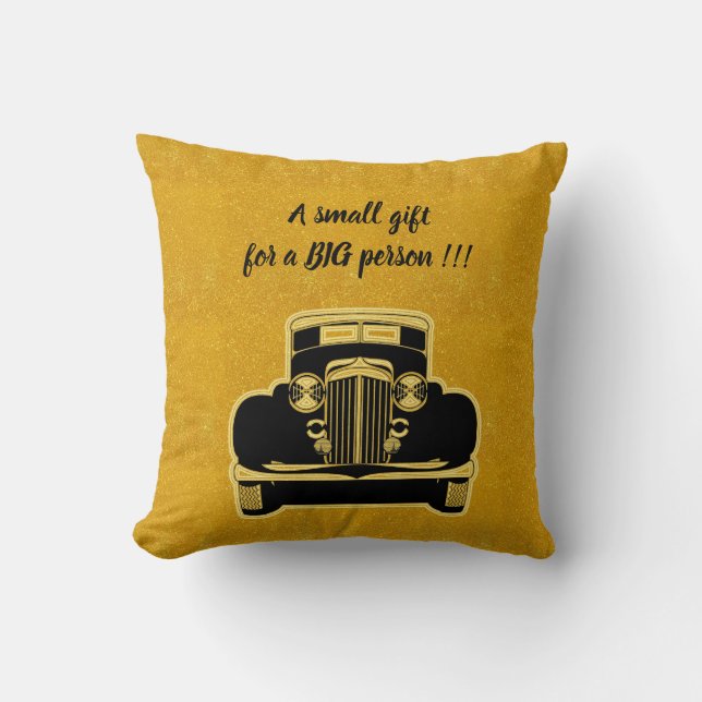 Luxus Elegante Modernes Black Gold Auto Kissen (Vorderseite)