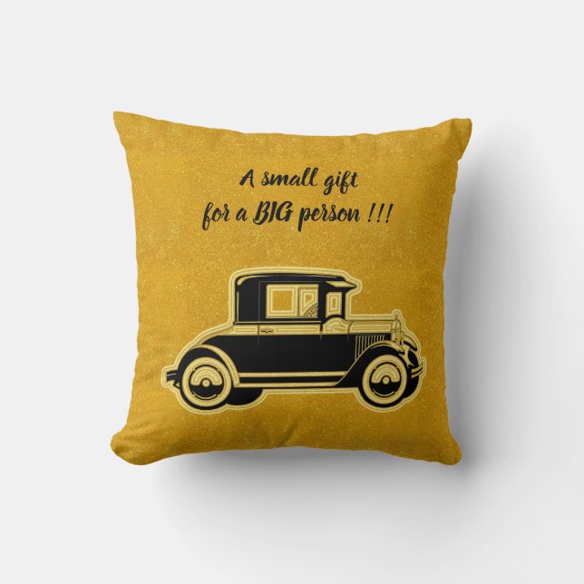 Luxus Elegante Modernes Black Gold Auto Kissen (Vorderseite)