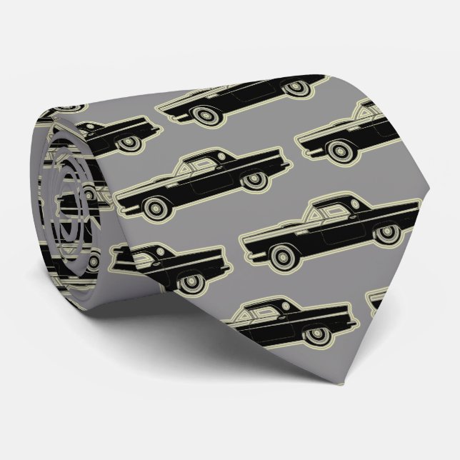 Luxus Elegante Modernes Black Gold Auto Krawatte (Gerollt)