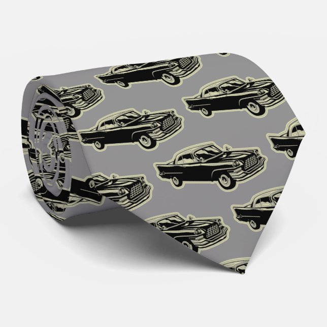 Luxus Elegante Modernes Black Gold Auto Krawatte (Gerollt)