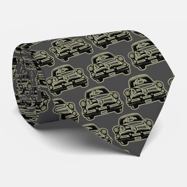 Luxus Elegante Modernes Black Gold Auto Krawatte (Gerollt)