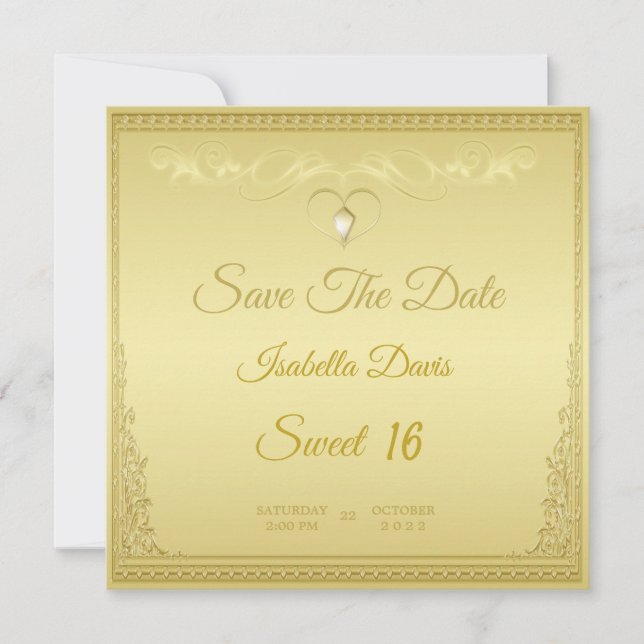 Luxus Elegante verzierte Ecke Ränder Invitati Einladung (Vorderseite)