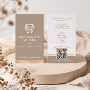 Luxus-Elegantes-Blumen-Zahn-Dentalpraxis-Marke Visitenkarte