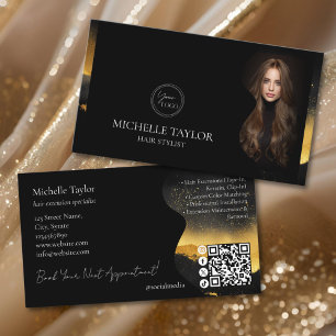 Luxus-Elegantes-Friseur-Extension-Foto-Logo Visitenkarte
