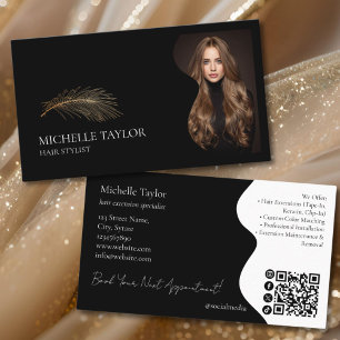 Luxus-Elegantes Friseur-Extensions-Foto Gold Visitenkarte