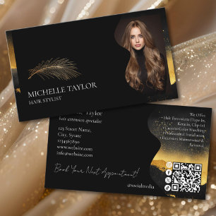 Luxus-Elegantes Friseur-Extensions-Foto Gold Visitenkarte