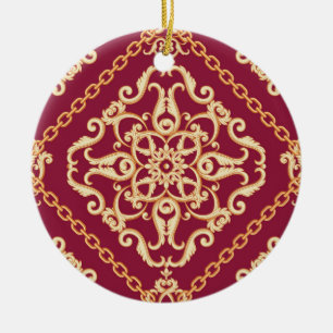 Luxus Elegantes Gold Ornament Rotes Klassisches Fo
