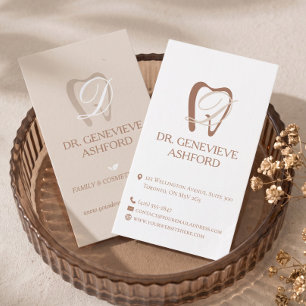 Luxus-Elegantes-Monogramm-Zahn-Dentalpraxis Visitenkarte
