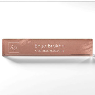 Luxus-Elegantes-Schriftzug-Bronze-Firmenlogo Namensplakette