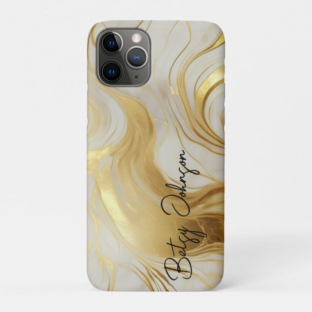Luxus Elfenbein und Gold marmoriert Case-Mate iPhone Hülle (Rückseite)