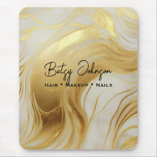 Luxus Elfenbein und Goldfolie marmoriert Mousepad