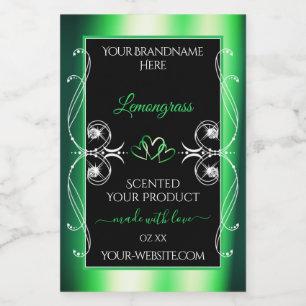 Luxus Emerald Green Black Product Labels Diamonds Lebensmitteletikett
