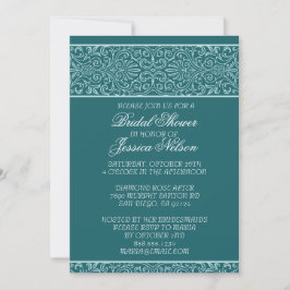 Luxus Emerald Lace Elegantes Brautparty laden Einladung