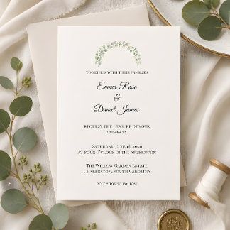 Luxus-Eukalyptus-Grün für Hochzeiten Einladung