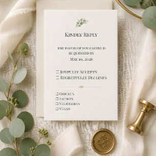 Luxus-Eukalyptus-Grün für Hochzeiten RSVP Karte