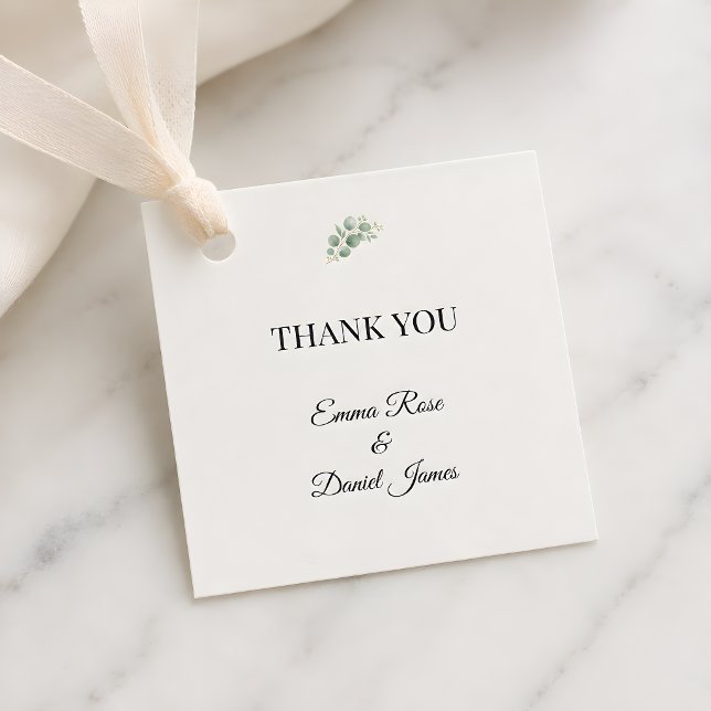 Luxus-Eukalyptus-Grün Geschenkanhänger (Eucalyptus wedding themed favor tag)