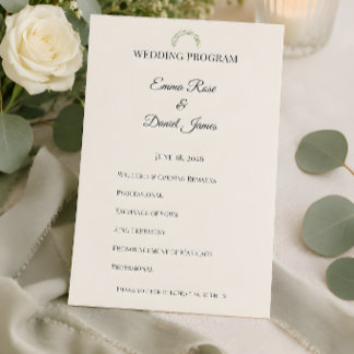 Luxus-Eukalyptus-Grün-Hochzeit Programm