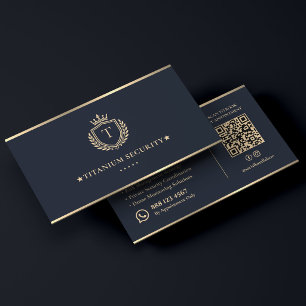 Luxus-Executive-Sicherheitsberater Crest Navy Visitenkarte