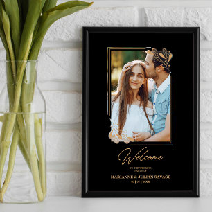 Luxus-Fake Golden Branches Extravagante Kalligraph Poster