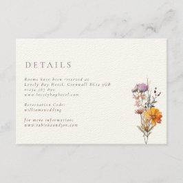Luxus Fall Orange & Lila Wildblumen Hochzeit Begleitkarte