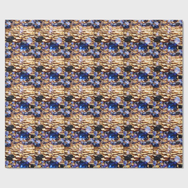 Luxus Fantasy Gemstone Abstrakt Geschenkpapier (Flach)