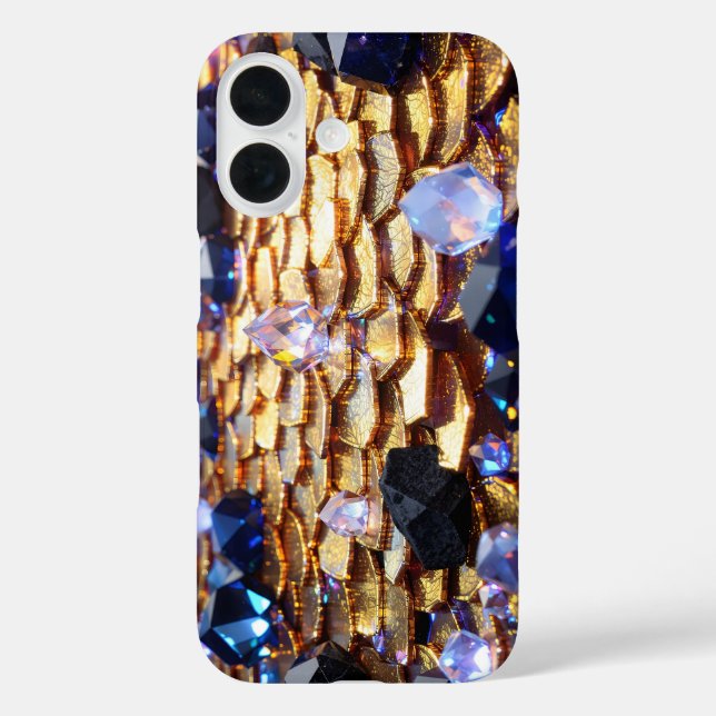 Luxus Fantasy Gemstone Abstrakt iPhone 16 Hülle (Rückseite)