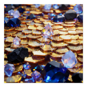 Luxus Fantasy Gemstone Abstrakt Poster