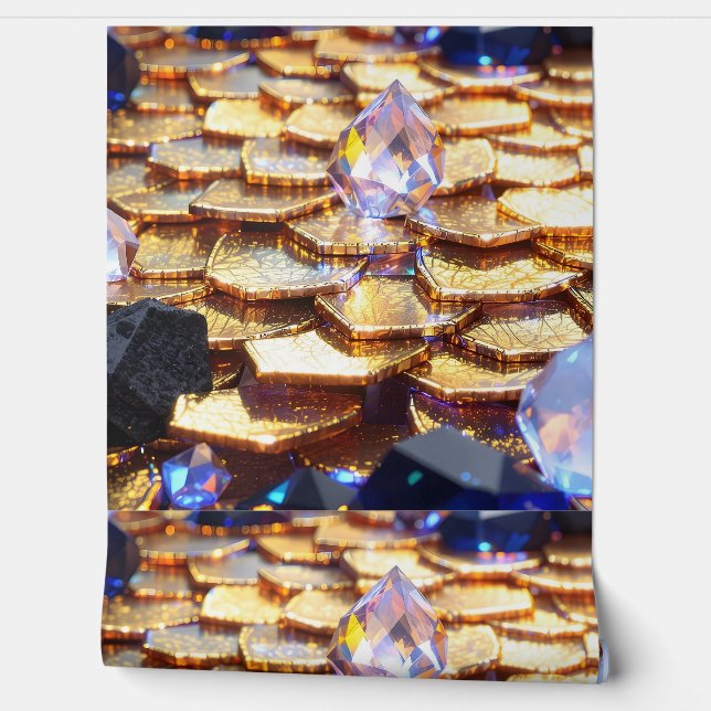 Luxus Fantasy Gemstone Abstrakt Tapete (Abrollen)