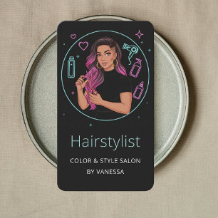 Luxus-Farbist & Friseursalon Elegant Schwarz Visitenkarte