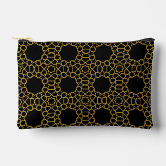 Luxus-Faux-Gold-Geometrisches-Muster-Schwarz-Druck Zubehörtasche