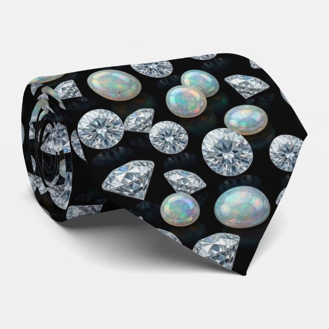 Luxus-Faux-Seide | Gentleman-Diamantopal Krawatte (Gerollt)