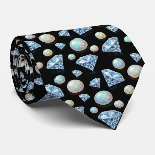 Luxus-Faux-Seide Gentleman-Diamantopal Krawatte