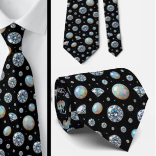 Luxus-Faux-Seide Gentleman-Diamantopal Krawatte
