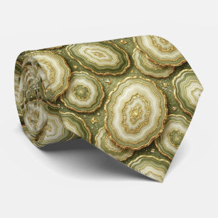 Luxus-Faux-Seide Oliven- und Gold-Geoden-Schlips Krawatte