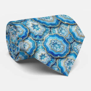 Luxus-Faux-Seide Ozeanblauer Geoden-Schlips Krawatte