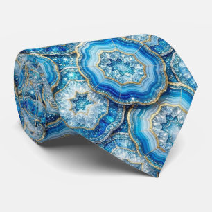 Luxus-Faux-Seide   Ozeanblauer Geoden-Schlips Krawatte