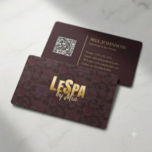 Luxus Floral Spa Burgund Gold QR Code