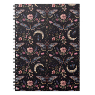 Luxus Floral Witchy Moon Moth Notebook Journal Notizblock
