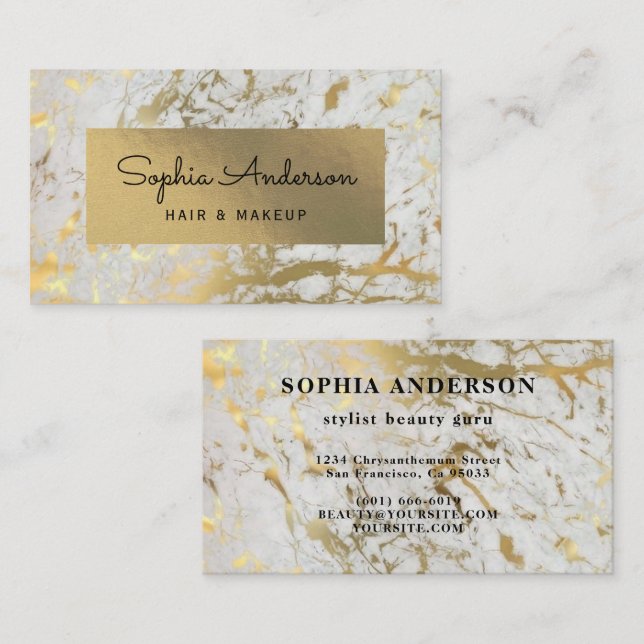 Luxus Foil Gold Goldene Visitenkarte (Vorne/Hinten)