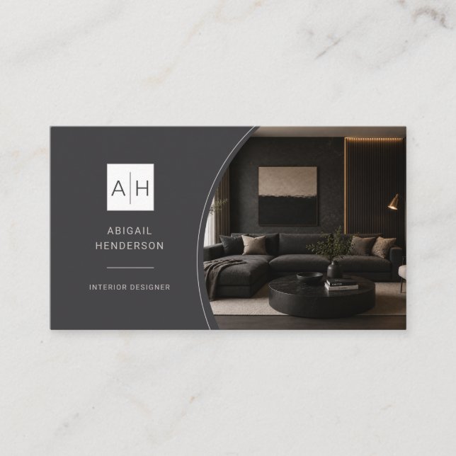 Luxus-Foto-QR-Code-Innenarchitekt Visitenkarte (Vorderseite)