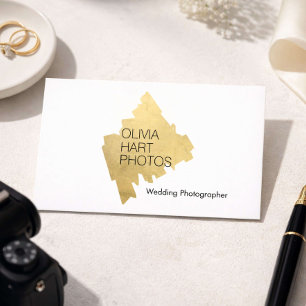 Luxus-Fotograf Gold Minimal Logo Weiß Visitenkarte